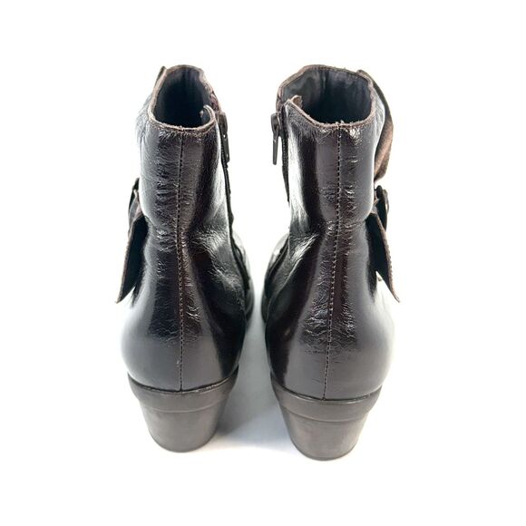 Naot Boot Size 11.5 EU 42 Dark Burgundy Brown Ankle Side Zip Chelsea Slouch - Picture 4 of 10